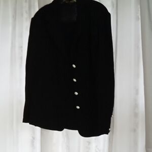 St. John Black Blazer with Silver Buttons